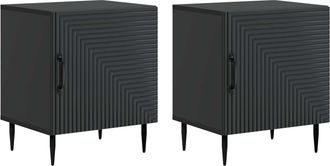 vidaXL Armario De Noche 2 Uds. Negro 43 X 34,5 X 50 Cm Vidaxl