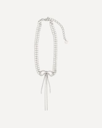 Self Portrait Crystal double bow Choker Female UNI