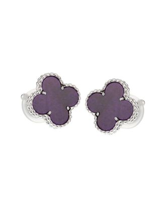 Van Cleef & Arpels 18K Sugilite Alhambra Sugil Clip-On Earrings (Authentic Pre-Loved)