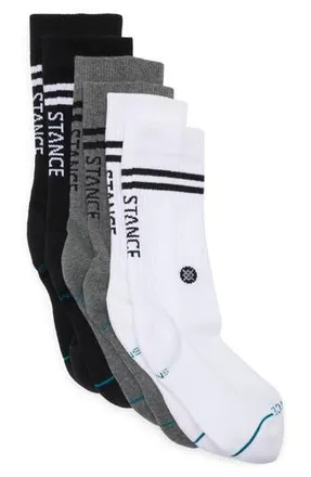 Stance Core 3-Pack Crew Socks in Black Multi at Nordstrom Rack, Size Medium