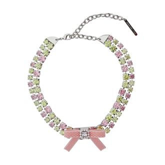 Yvmin Yvmin, Accessoires, Dames, Roze, ONE Size, Rubber Bow Gemstone Necklace