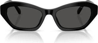 Swarovski 54mm Cat Eye Sunglasses in Black /Dark Grey at Nordstrom