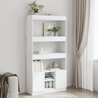 Berkfield Home Highboard&not;White 92x33x180 cm Engineered Wood in White | Size: 92 x 33 x 180 cm