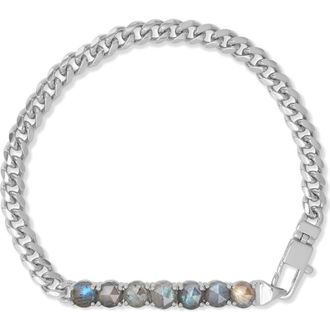 Melinda Maria Julian Loves Labradorite Bracelet in Silver-Lab at Nordstrom, Size 7.5