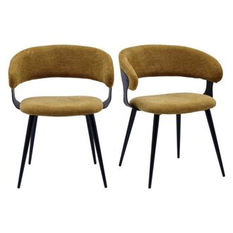 Moloo Silla de mesa de tela luxury mostaza (x2)