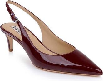 Badgley Mischka Ruthie II Pointed Toe Slingback Pump in Wine Patent at Nordstrom, Size 7.5