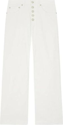 Dondup Fluwelen Wide-Leg Jeans Alabastro - Dames - Regular Fit Jeans - Wit - W27 - Katoen - Jeans
