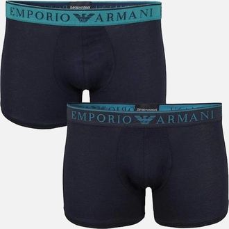 Emporio Armani Mens Emporio Armani 2-Pack Endurance Boxer Trunks, Armani Blue - Black/Black - Size: 32/33/32
