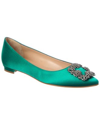 Manolo Blahnik Hangisi Satin Flat