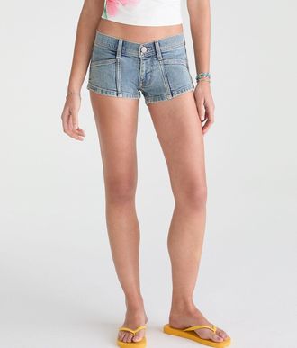 A&eacute;ropostale Super Low-Rise Micro Denim Shorts