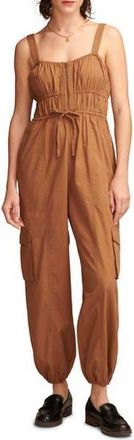 Lucky Brand Military Cotton Jogger Jumpsuit in Coffee Liqueur at Nordstrom Rack, Size Xx-Large