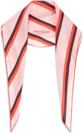 Alexander McQueen College gestreepte sjaal - Roze