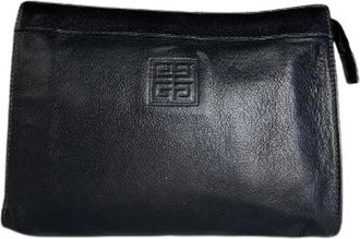 Givenchy Pre-owned 4G Logo Pouch Clutch - Dames - Vintage Clutch - Zwart - ONE Size - Leer - Vintage