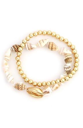 Panacea Set of 2 Stretch Bracelets in Ivory at Nordstrom