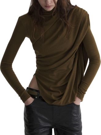 MUGLER Asymmetrical Draped Flowing Panel Top