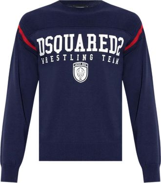 Dsquared2 Felpa con stampa logo - Blu