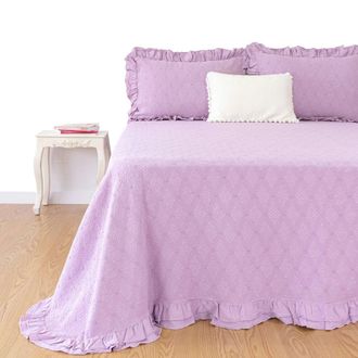 Casa da Laura Colcha 100% Algod&oacute;n Lila