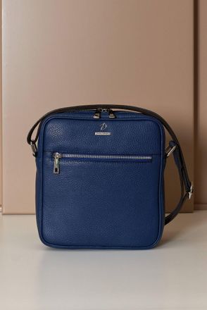 D'Arienzo Borsa a tracolla in pelle blu spallina regolabile DArienzo, Seleziona Taglia Unica, Colore Blu