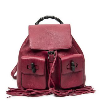Gucci Pre-owned Womens Medium Bamboo Tassel Backpack - Pink - One Size