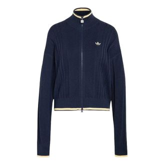 adidas (WMNS) adidas Cable Knit Firebird Track Top Asia SIzing Night Indigo KT1864