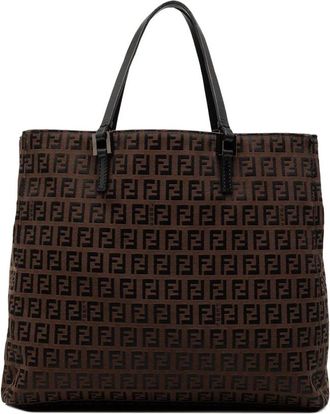 Fendi Pre-owned Handbags, female, Brown, Size: ONE SIZE Pre-owned Zucca Monogram Tote Bag