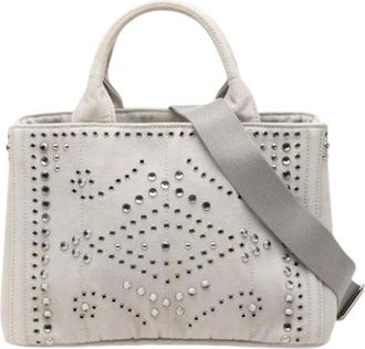Prada Pre-owned Borsa in Denim Borchiato - - Pre-owned - Donna - Grigio - ONE SIZE