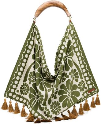 Farm Rio Floral-print Tassel Tote Bag