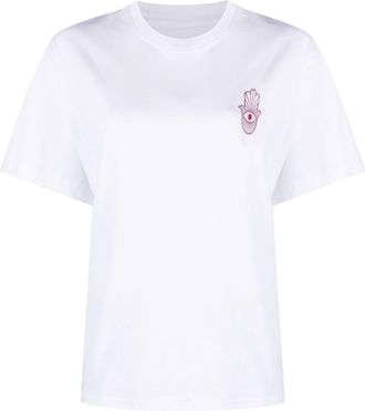 Stand Studio motif-print short-sleeve T-shirt - women - Organic Cotton - L - White