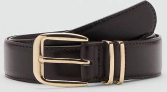 Mango Cintura fibbia quadrata cioccolato - Donna - XL - MANGO