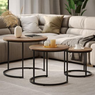 Vicco Conjunto De Mesas De Centro Montreal, Madera, 55 X 55 Cm 3 Partes, Vicco