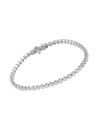 Luxury Bazaar 14K white gold diamond tennis bracelet - Zilver