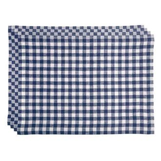 Solino Home Linen Placemats - Gingham Check, 14 x 19 in Navy at Nordstrom, Size Medium