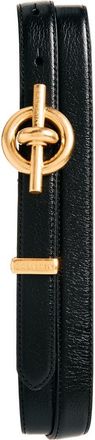 Balmain T-Bar Leather Belt in 0Pa Black at Nordstrom, Size 100