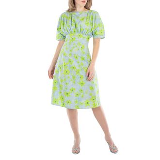 Marni Gathered Poplin Midi Dress, Brand Size 42 ( US Size 10 )