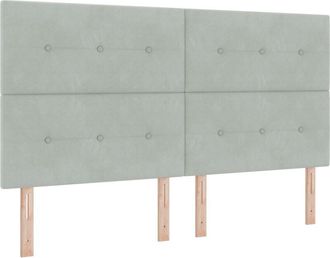 vidaXL Vidaxl Cabecero De Cama Botones Capiton&eacute; Terciopelo Gris Claro 180 Cm