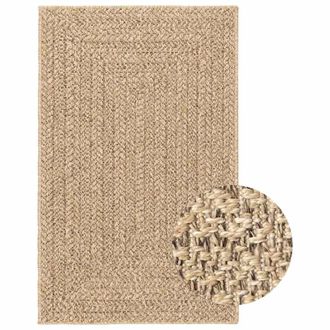Berkfield Home Rug ZIZUR 240x340 cm Jute Look Indoor & Outdoor in Tan | Size: Medium
