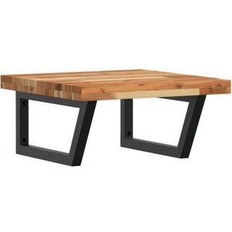 vidaXL Estante De Lavabo De Pared Acero Y Madera Maciza De Acacia Vidaxl