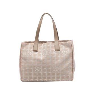 Chanel Pre-owned Tote Bags, female, Beige, Size: ONE SIZE Pre-owned Vintage Nylon Tote