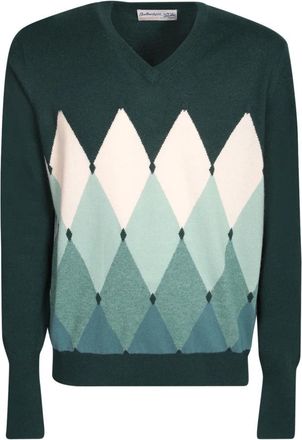 Ballantyne Groene V-hals Kasjmier Trui Aw 23 - Heren - Cashmere truien - Groen - S - Kasjmier - Truien & Vesten
