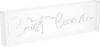 Jonathan Y Designs Cest La Vie 20 X 6 Contemporary Glam Acrylic Box USB Operated LED Neon Light, White at Nordstrom
