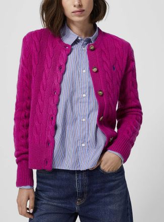 Polo Ralph Lauren Womens Wool and cashmere cable-knit Cardigan Sweater