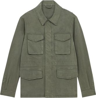 Brooks Brothers Military katoenmix field jacket - Heren - Zomerjassen - Groen - L - Katoen - Jassen