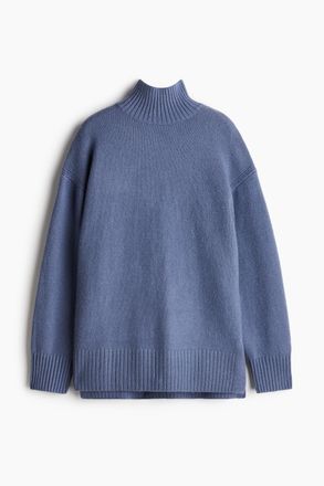 H&M Oversized Rollkragenpullover - Taubenblau