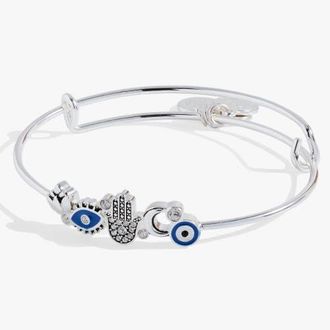 Alex and Ani Protection Inline Bangle in Silver at Nordstrom