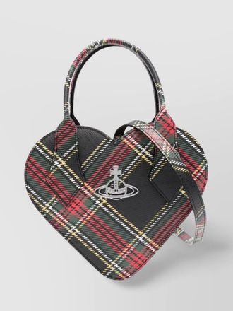 Vivienne Westwood heart check plaid shoulder bag