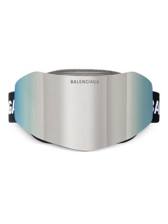 Balenciaga Geometrisch ski-masker met spiegelende lens - Zwart