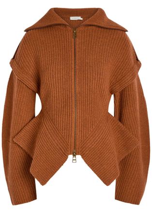 Zimmermann Valiant Sculpted Wool-blend Cardigan - Rust - 0 (UK 8 / S)