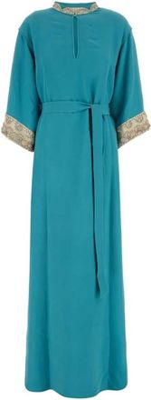 Valentino Garavani Crepe Long Dress - Dames - Maxi kleedjes - Blauw - M - Kleedjes