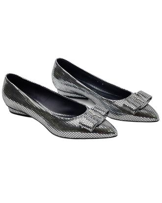 Ferragamo Logo Leather Ballet Flat