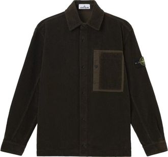 Stone Island Corduroy Overshirt - Heren - Casual Overhemden - Grijs - M - Katoen - Overhemden